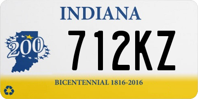 IN license plate 712KZ