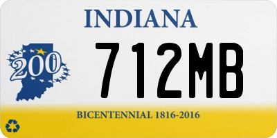 IN license plate 712MB