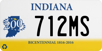 IN license plate 712MS
