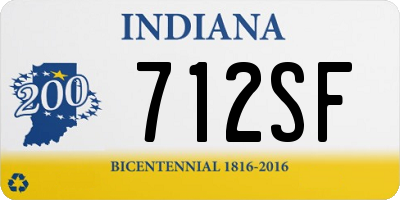 IN license plate 712SF