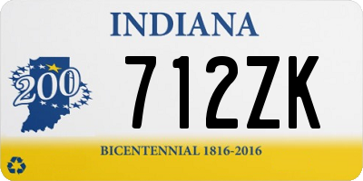 IN license plate 712ZK