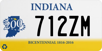 IN license plate 712ZM