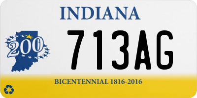 IN license plate 713AG