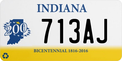 IN license plate 713AJ