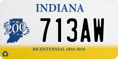 IN license plate 713AW