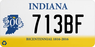 IN license plate 713BF