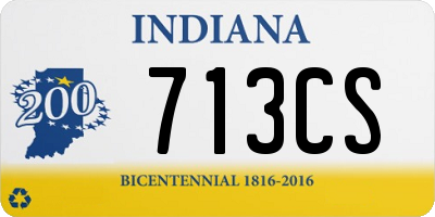 IN license plate 713CS