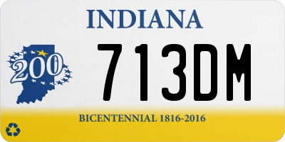 IN license plate 713DM