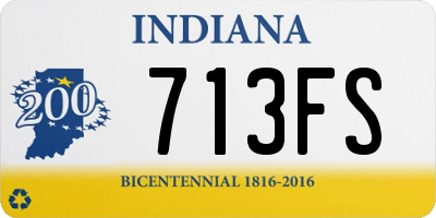 IN license plate 713FS