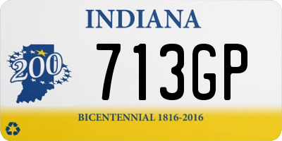 IN license plate 713GP