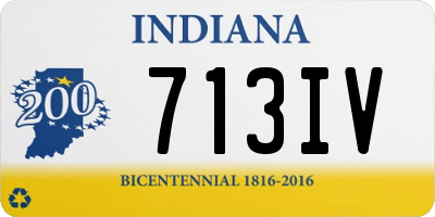 IN license plate 713IV