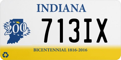 IN license plate 713IX
