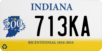 IN license plate 713KA