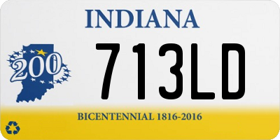 IN license plate 713LD