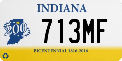 IN license plate 713MF