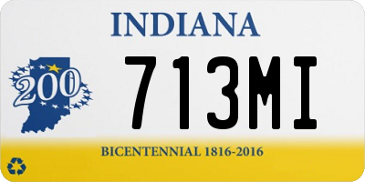 IN license plate 713MI