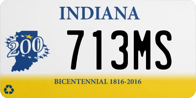 IN license plate 713MS