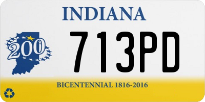 IN license plate 713PD