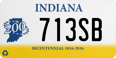 IN license plate 713SB