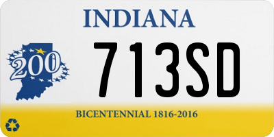 IN license plate 713SD