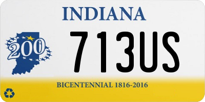 IN license plate 713US