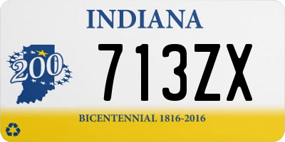 IN license plate 713ZX