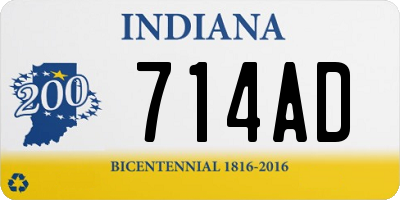 IN license plate 714AD