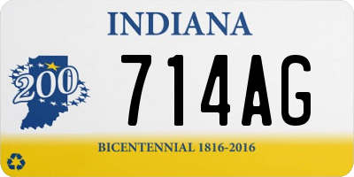 IN license plate 714AG