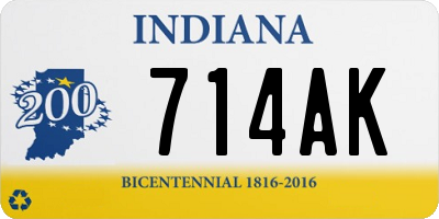 IN license plate 714AK