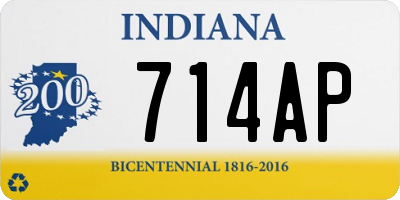 IN license plate 714AP