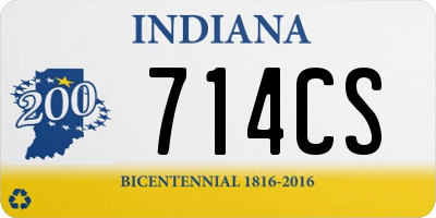 IN license plate 714CS