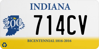 IN license plate 714CV