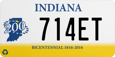 IN license plate 714ET