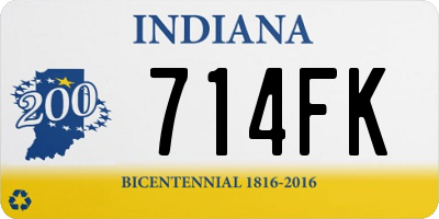 IN license plate 714FK