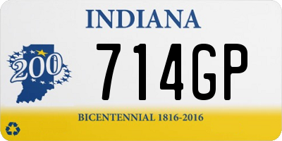 IN license plate 714GP