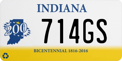 IN license plate 714GS
