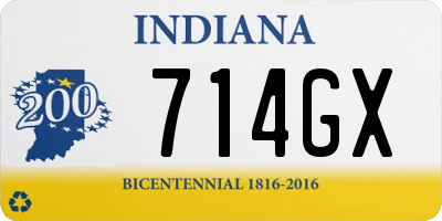 IN license plate 714GX