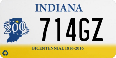 IN license plate 714GZ