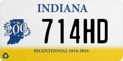 IN license plate 714HD
