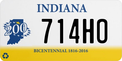 IN license plate 714HO