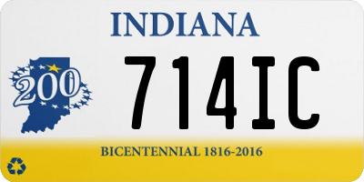 IN license plate 714IC