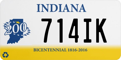 IN license plate 714IK