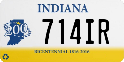 IN license plate 714IR