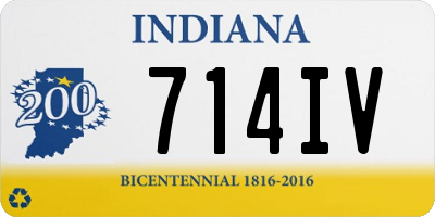 IN license plate 714IV