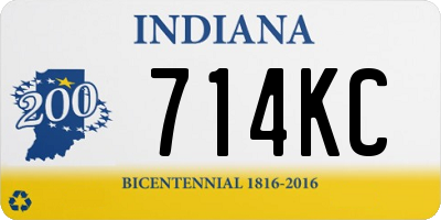IN license plate 714KC