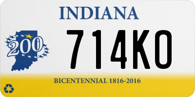 IN license plate 714KO