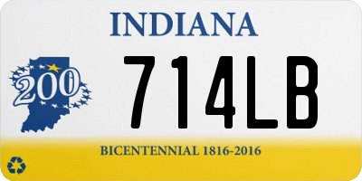 IN license plate 714LB