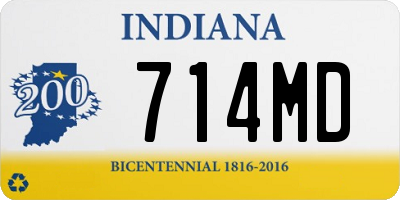 IN license plate 714MD