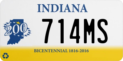 IN license plate 714MS