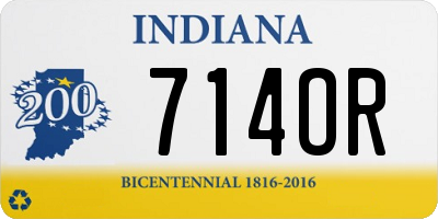 IN license plate 714OR
